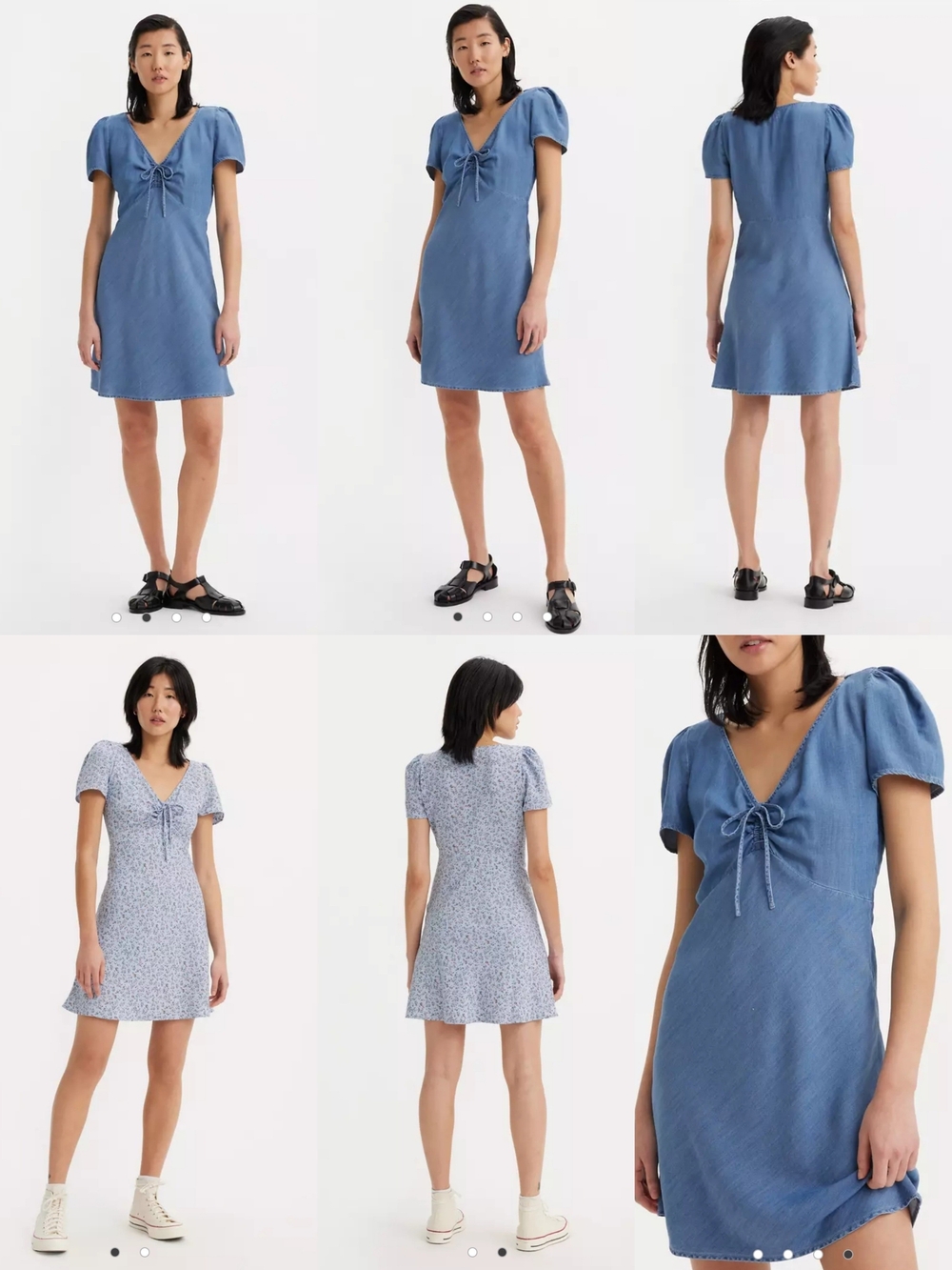 Levi's Blue & White Floral Delray Short Sleeve Mini Dress - Picture 13 of 15